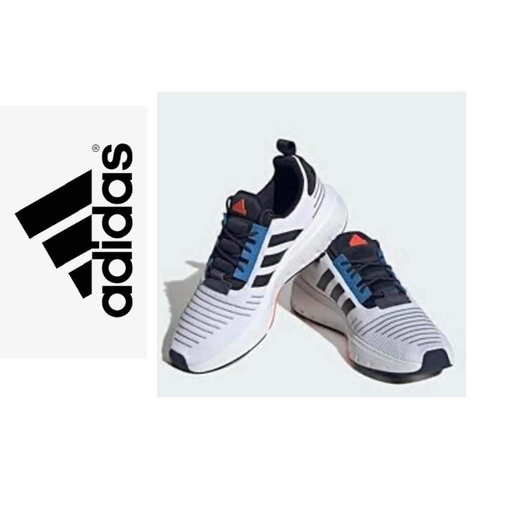 Adidas Navy and White Sneakers